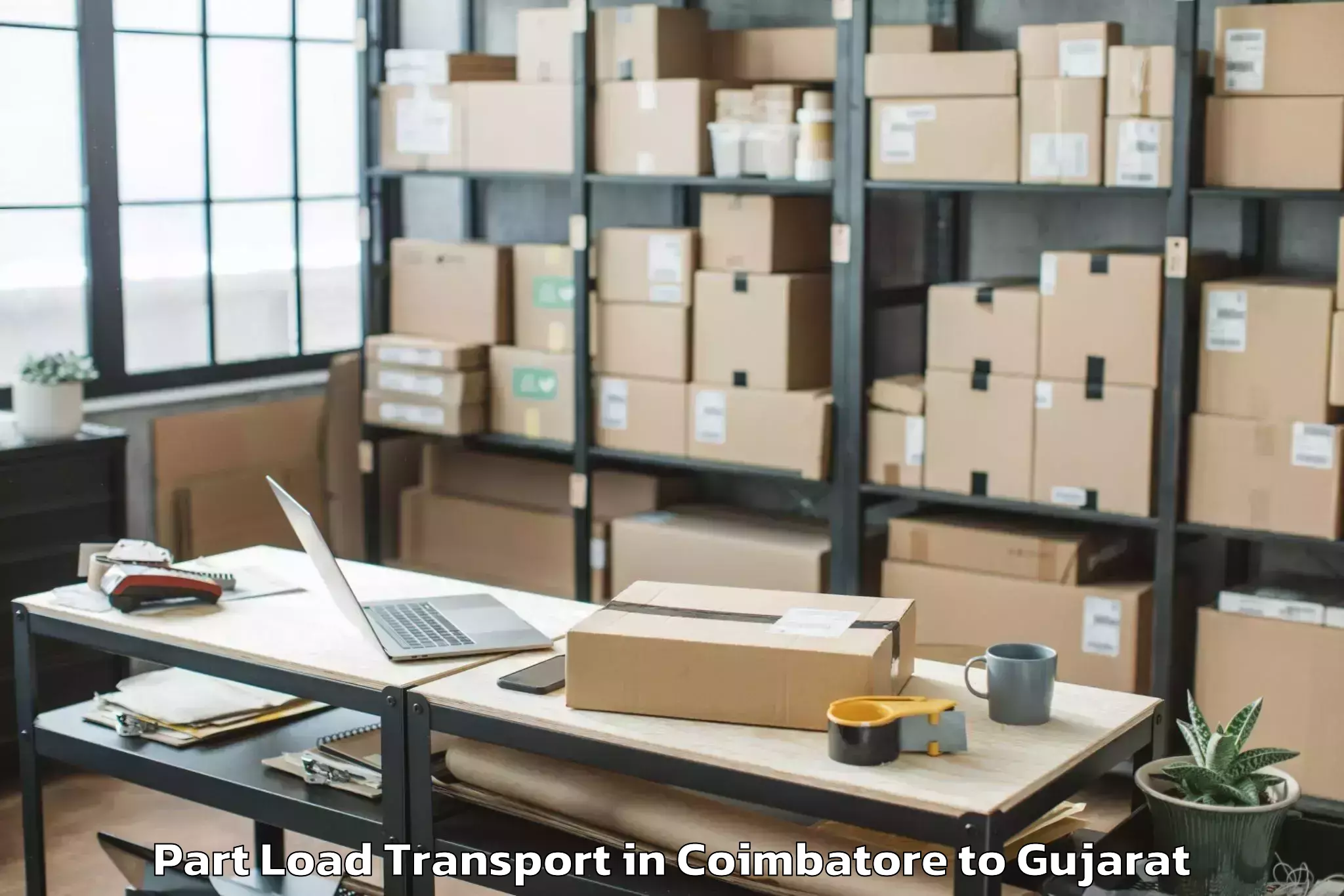 Top Coimbatore to Jambughoda Part Load Transport Available